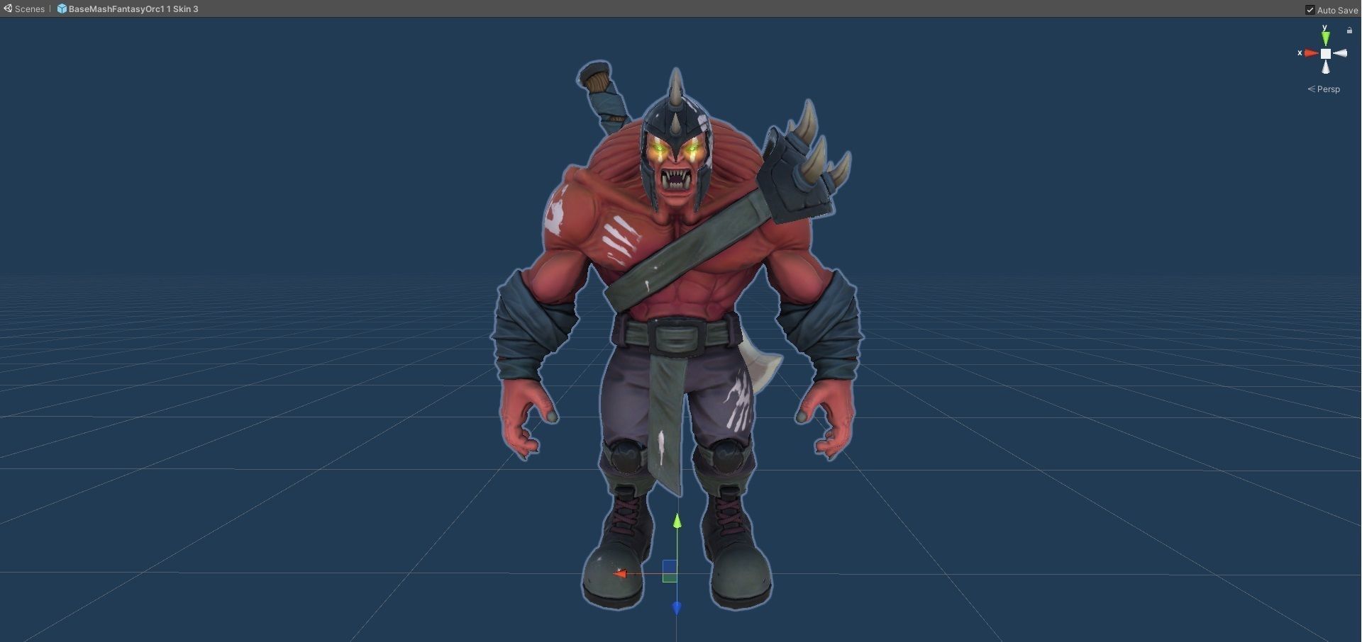 FantasyOrc1 character is holding sword Low-poly 3D model_15