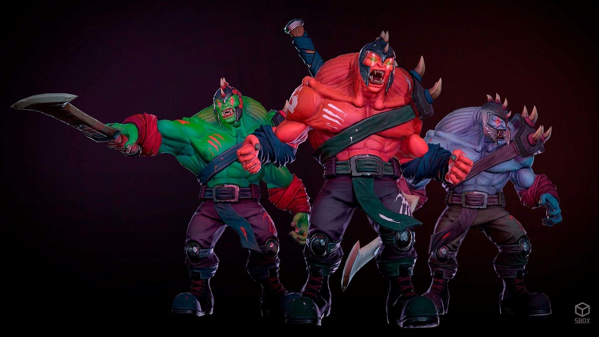 FantasyOrc1 character is holding sword Low-poly 3D model_2