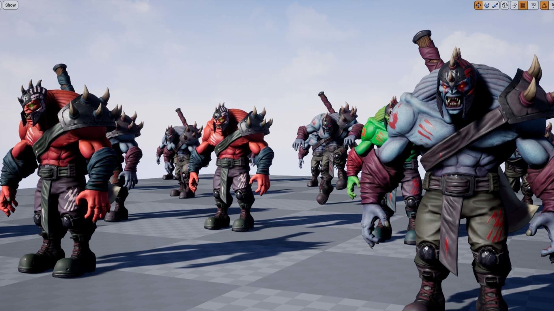 FantasyOrc1 character is holding sword Low-poly 3D model_8