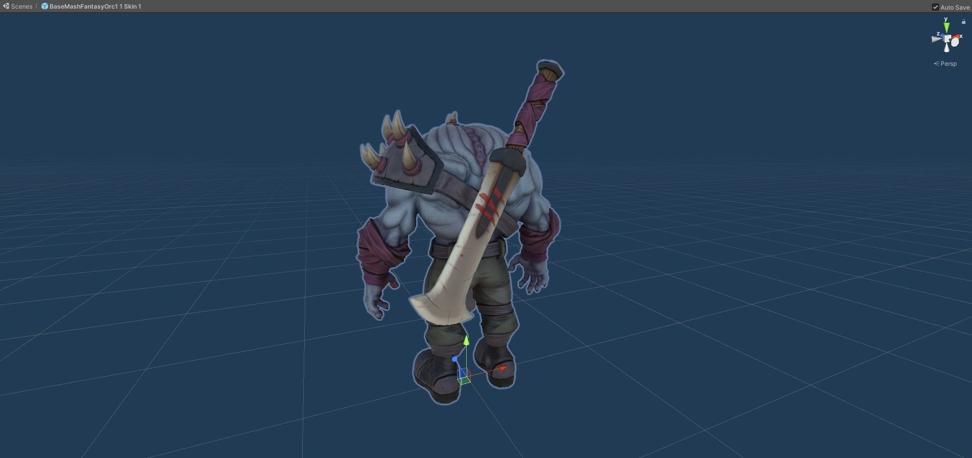 FantasyOrc1 character is holding sword Low-poly 3D model_16