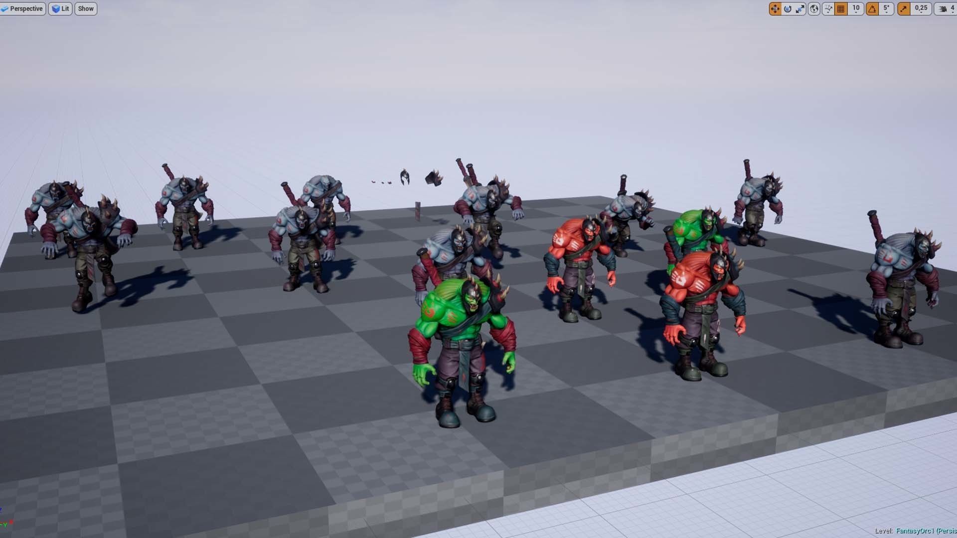 FantasyOrc1 character is holding sword Low-poly 3D model_9