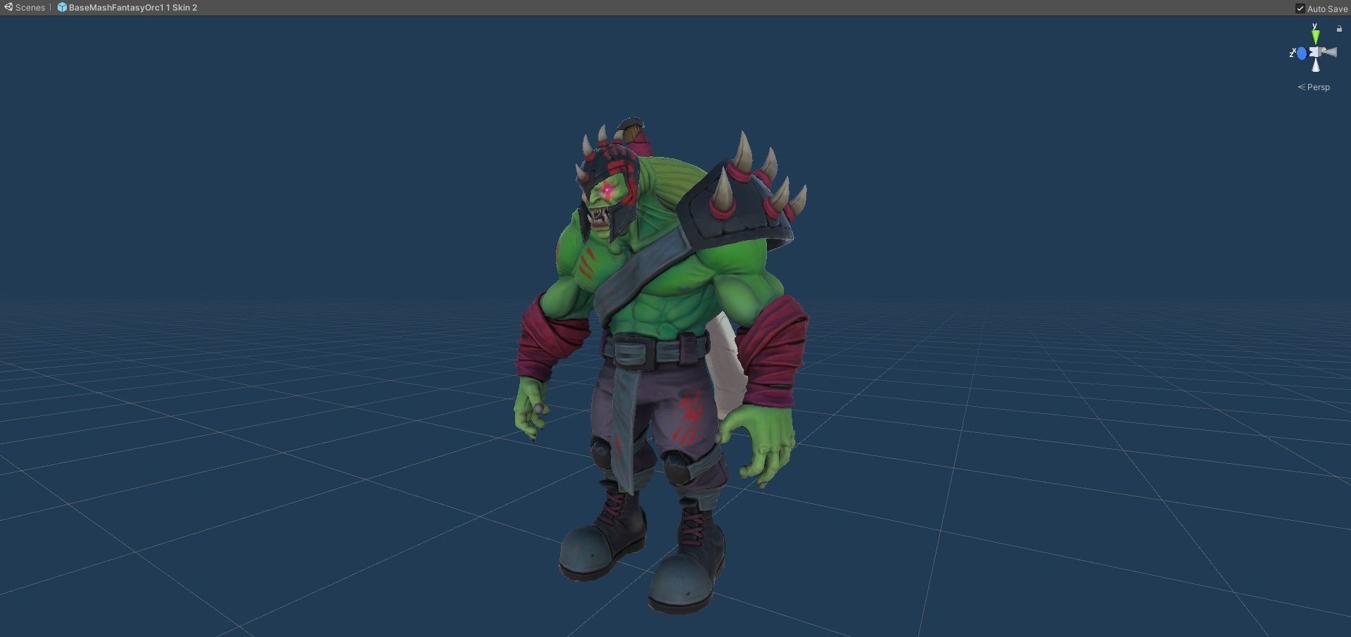 FantasyOrc1 character is holding sword Low-poly 3D model_14