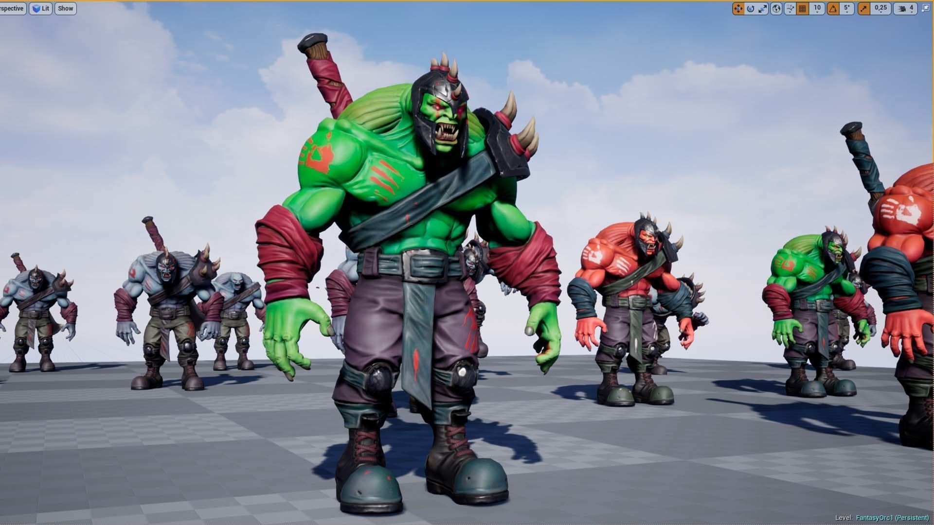 FantasyOrc1 character is holding sword Low-poly 3D model_10