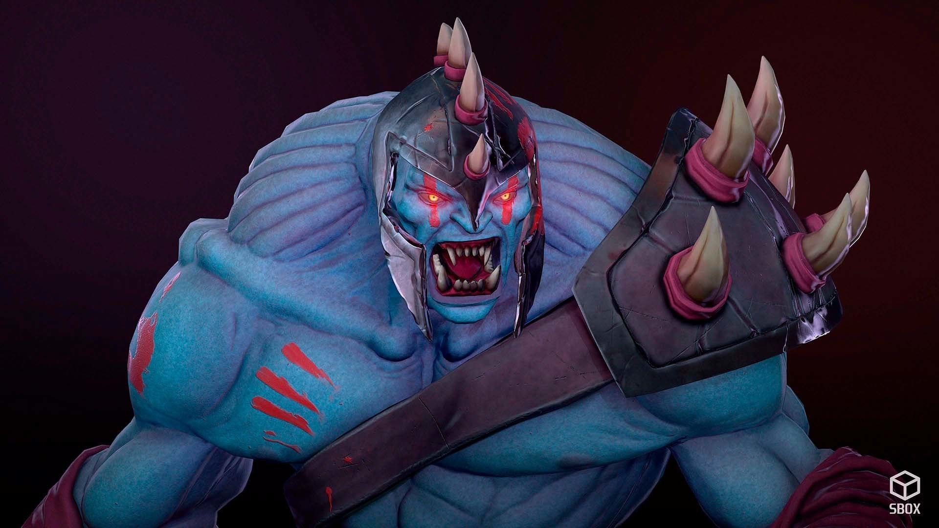 FantasyOrc1 character is holding sword Low-poly 3D model_3