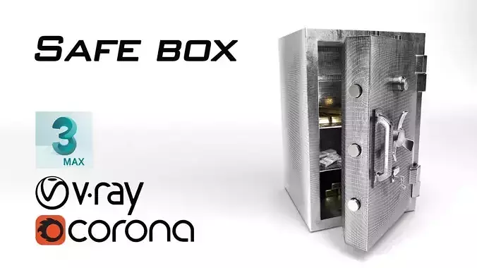 Safe Box-Money and Gold Bullion 3D model