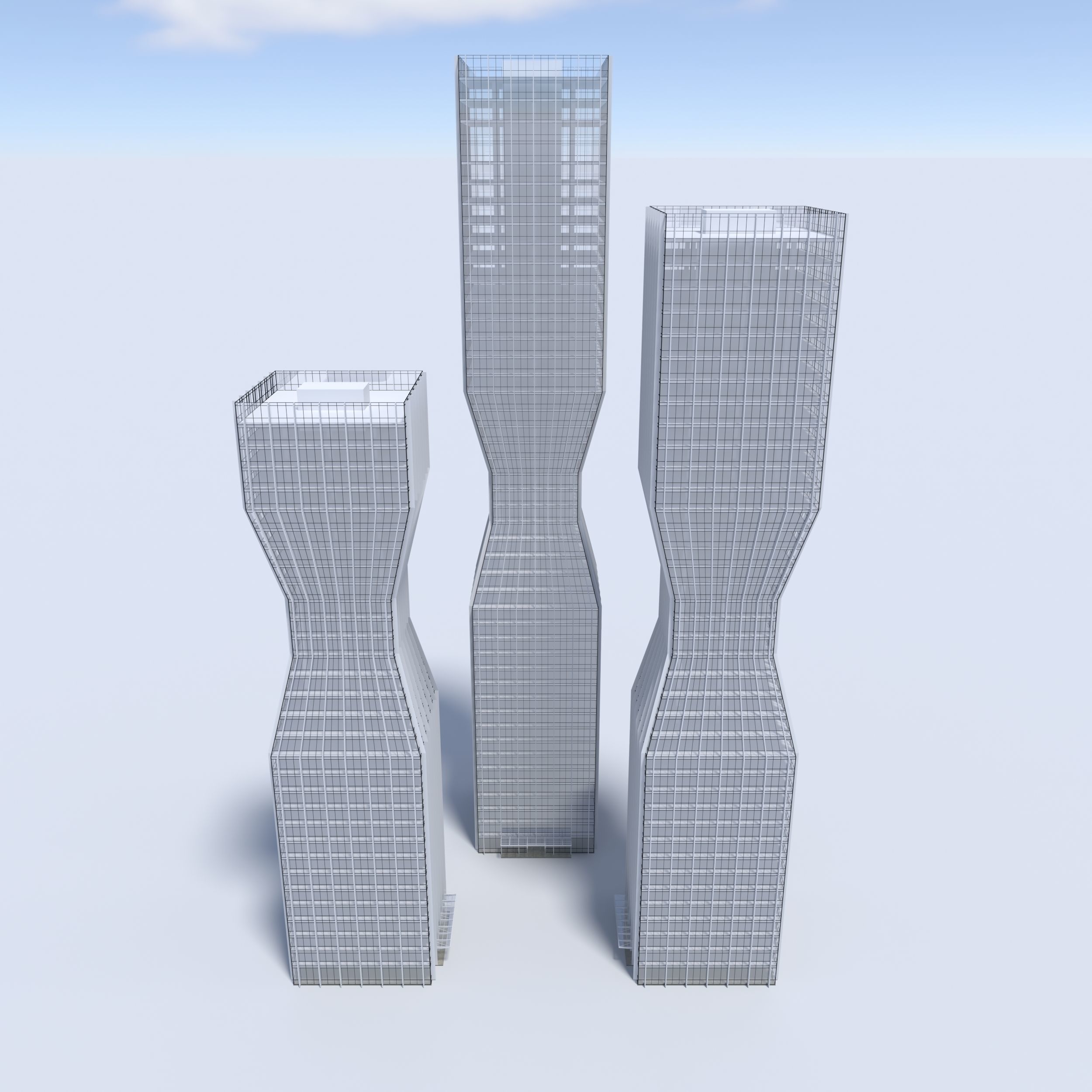 Tower 5 two skyscrapers - two skyscrapers 3D model_8