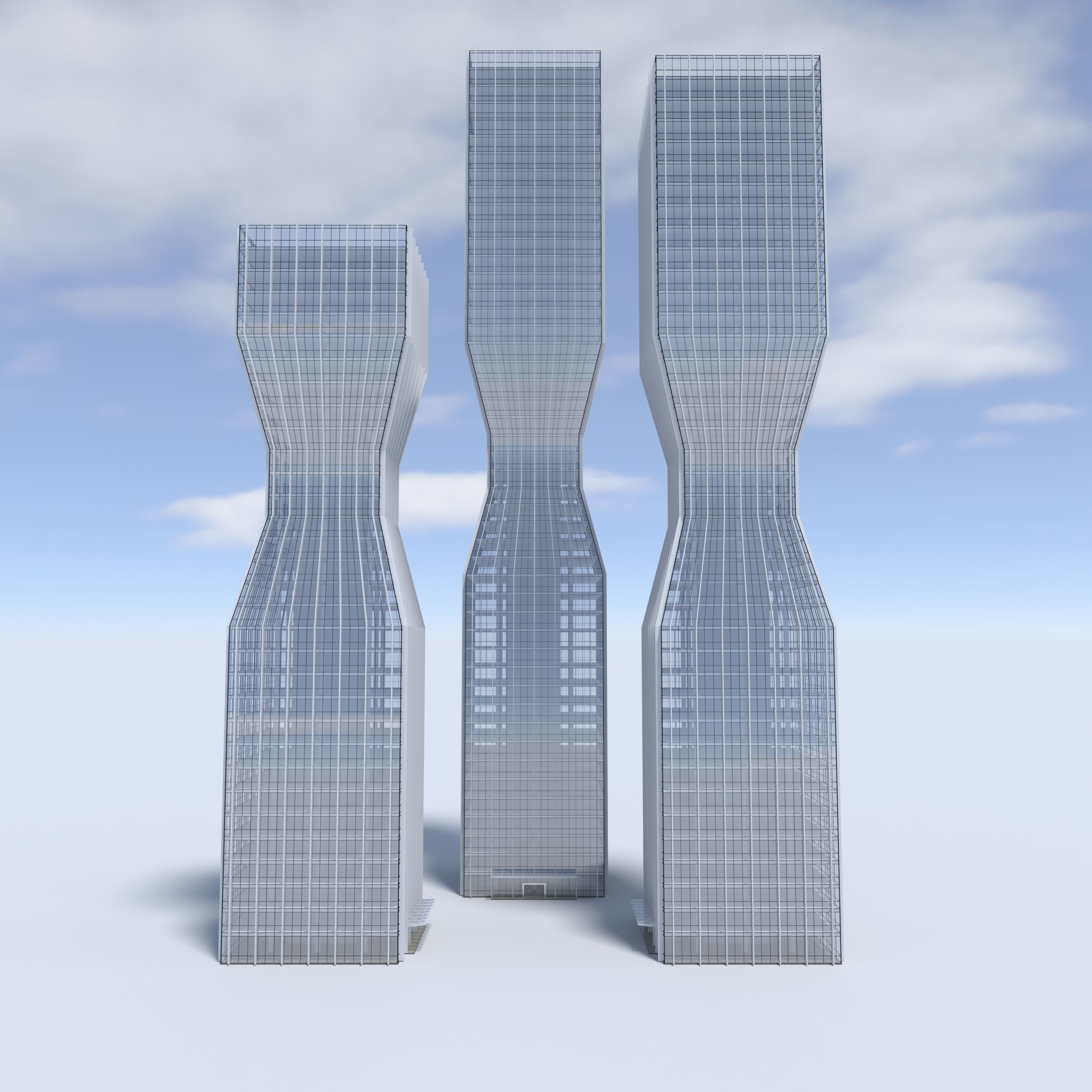 Tower 5 two skyscrapers - two skyscrapers 3D model_2