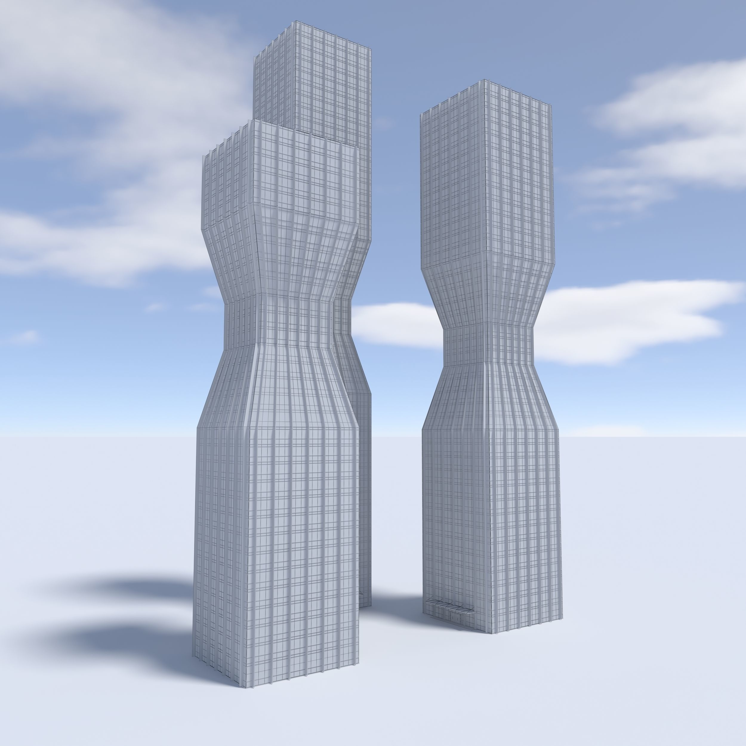 Tower 5 two skyscrapers - two skyscrapers 3D model_1