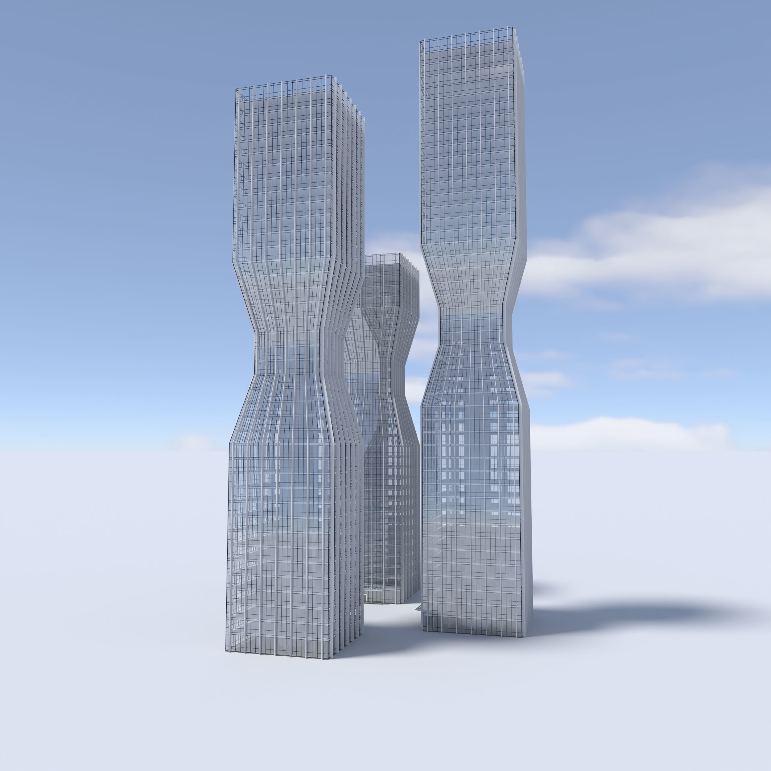 Tower 5 two skyscrapers - two skyscrapers 3D model_4