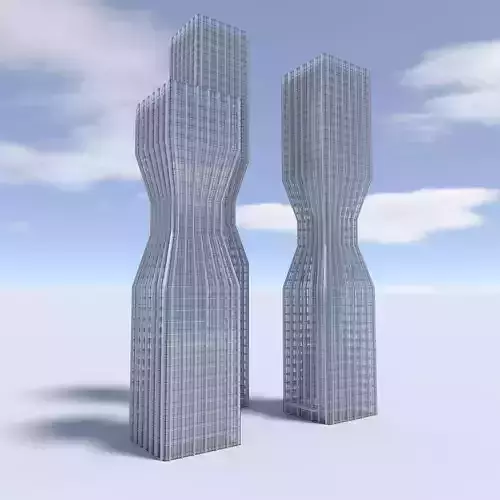 Tower 5 two skyscrapers - two skyscrapers 3D model