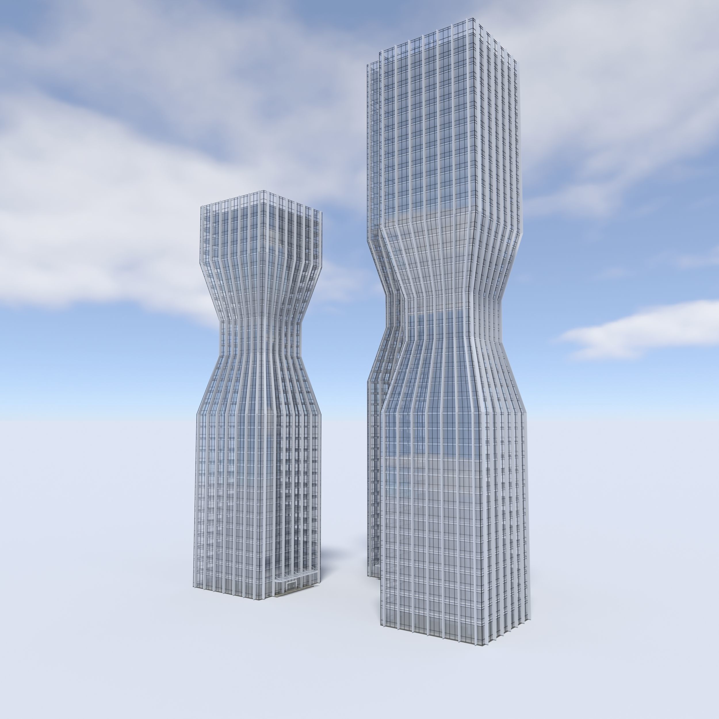 Tower 5 two skyscrapers - two skyscrapers 3D model_3