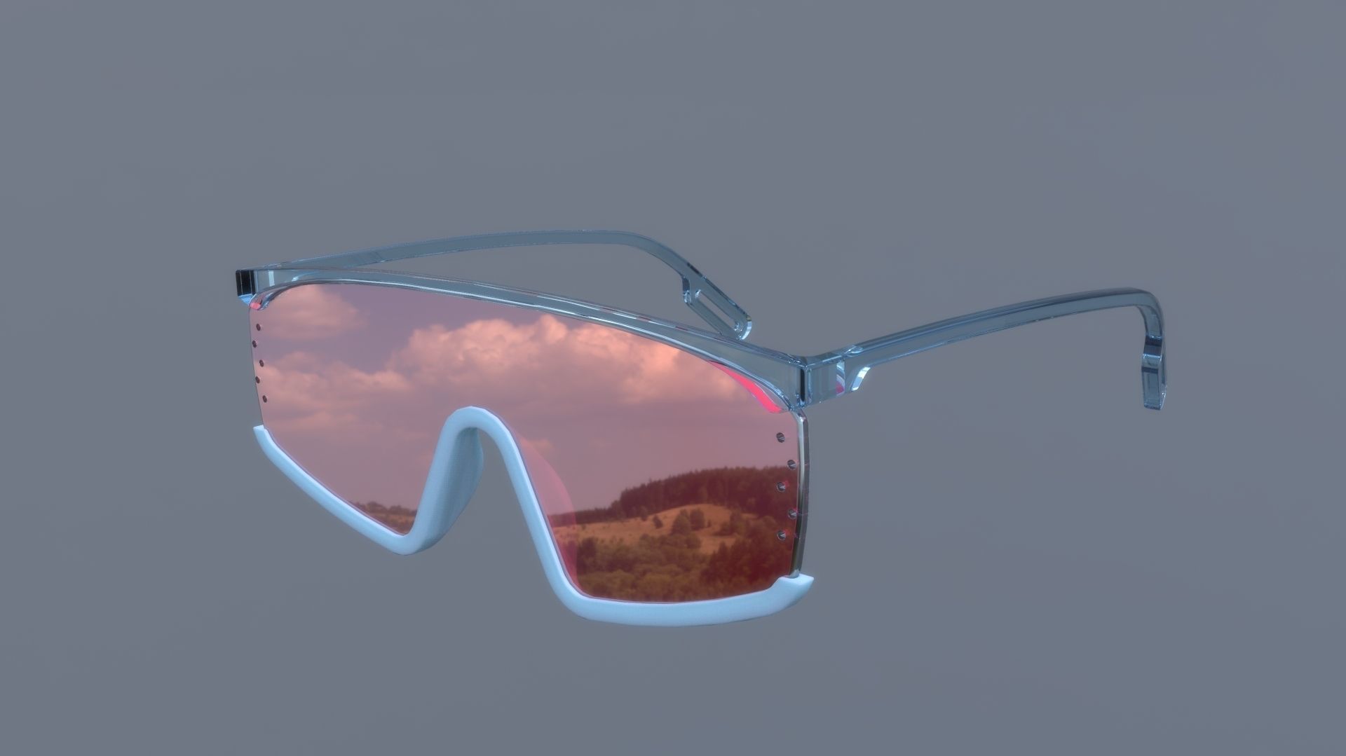 KENZO style fashion glasses 3D model_5