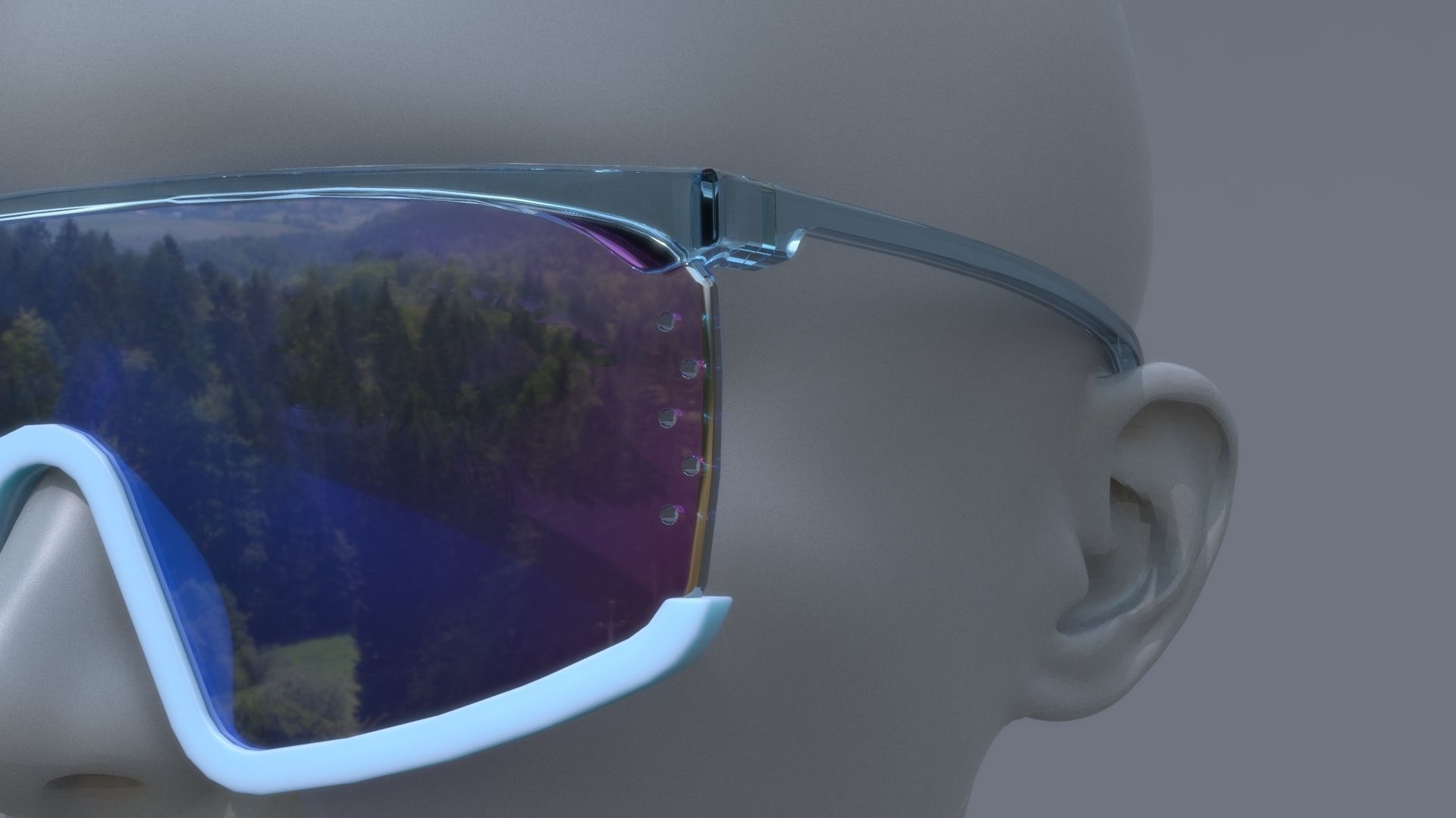KENZO style fashion glasses 3D model_1