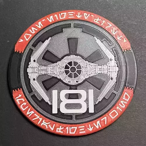 Imperial 181st Fighter Group Patch Coaster 3D print model