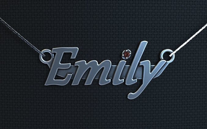 Personalized pendant Emily 3D print model