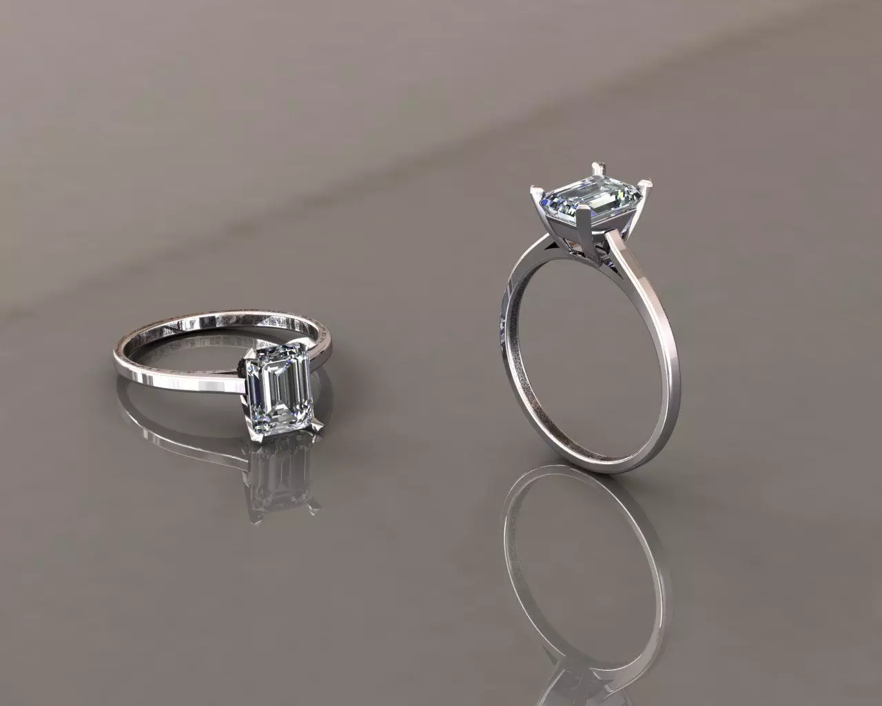 Griffin18 emerald cut engagement ring Free 3D model