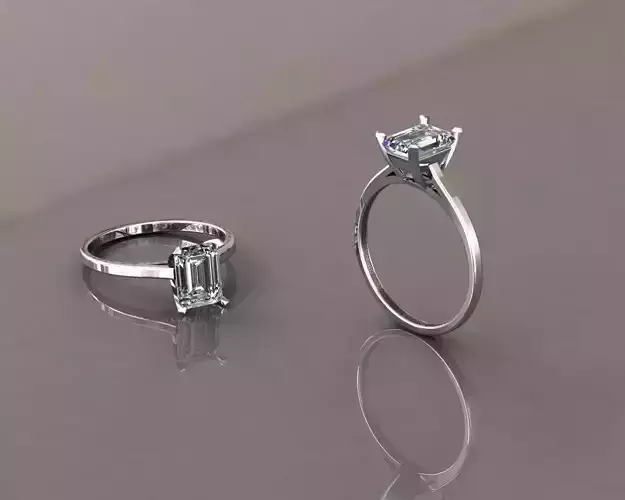 Griffin18 emerald cut engagement ring
