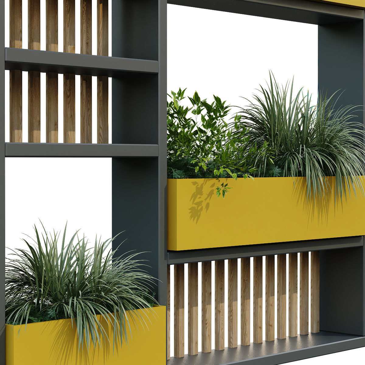 vertical plant in box set 238 3D model_2