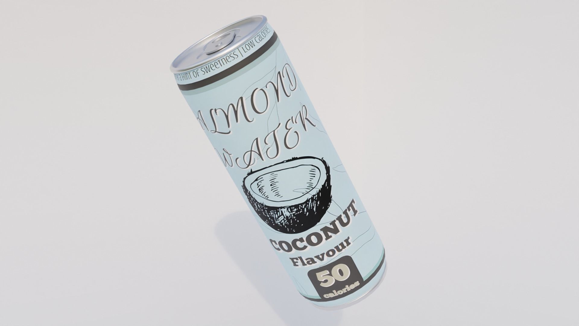 Almond Water - 3 cans with custom textures Free low-poly 3D model_2