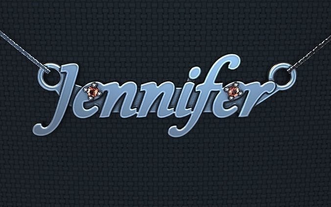 Personalized pendant Jennifer 3D print model