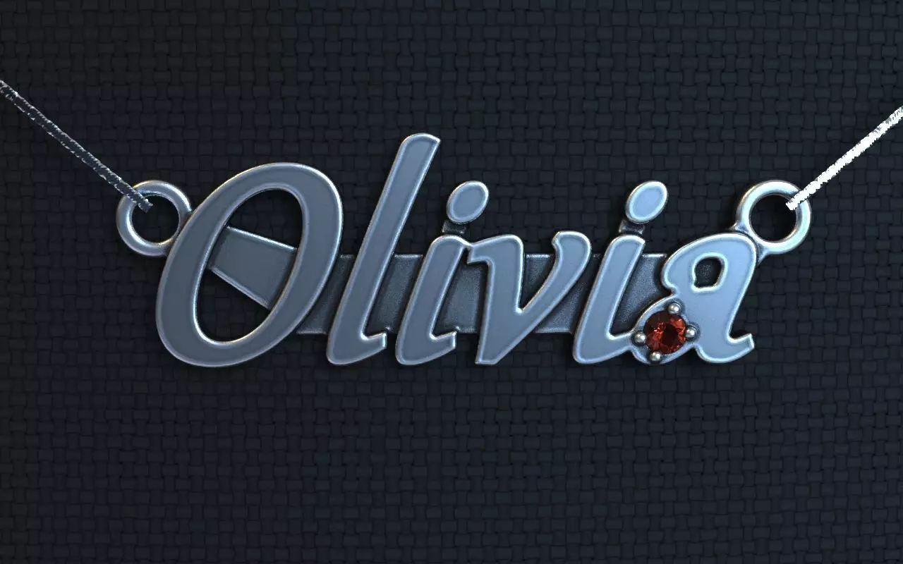 Personalized pendant Olivia 3D print model