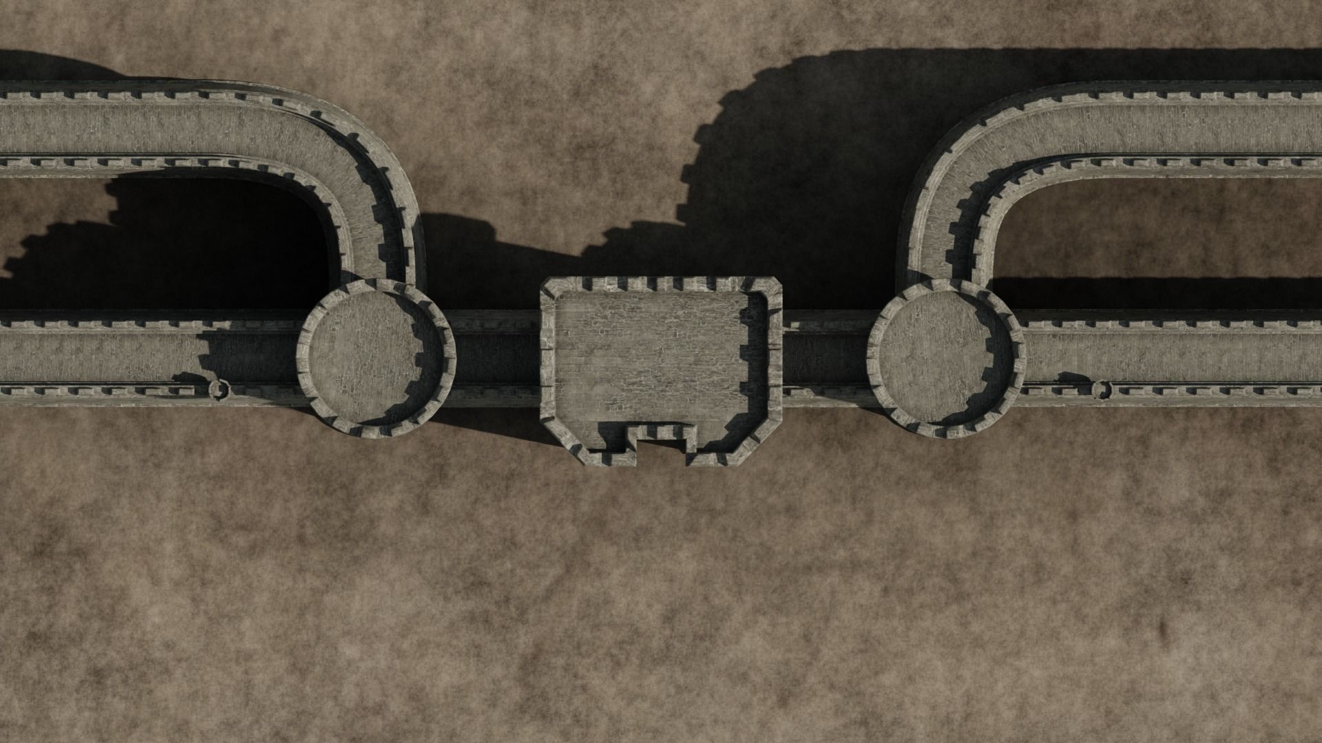 Castle Outer skirts Walls Customizable 3D model_2