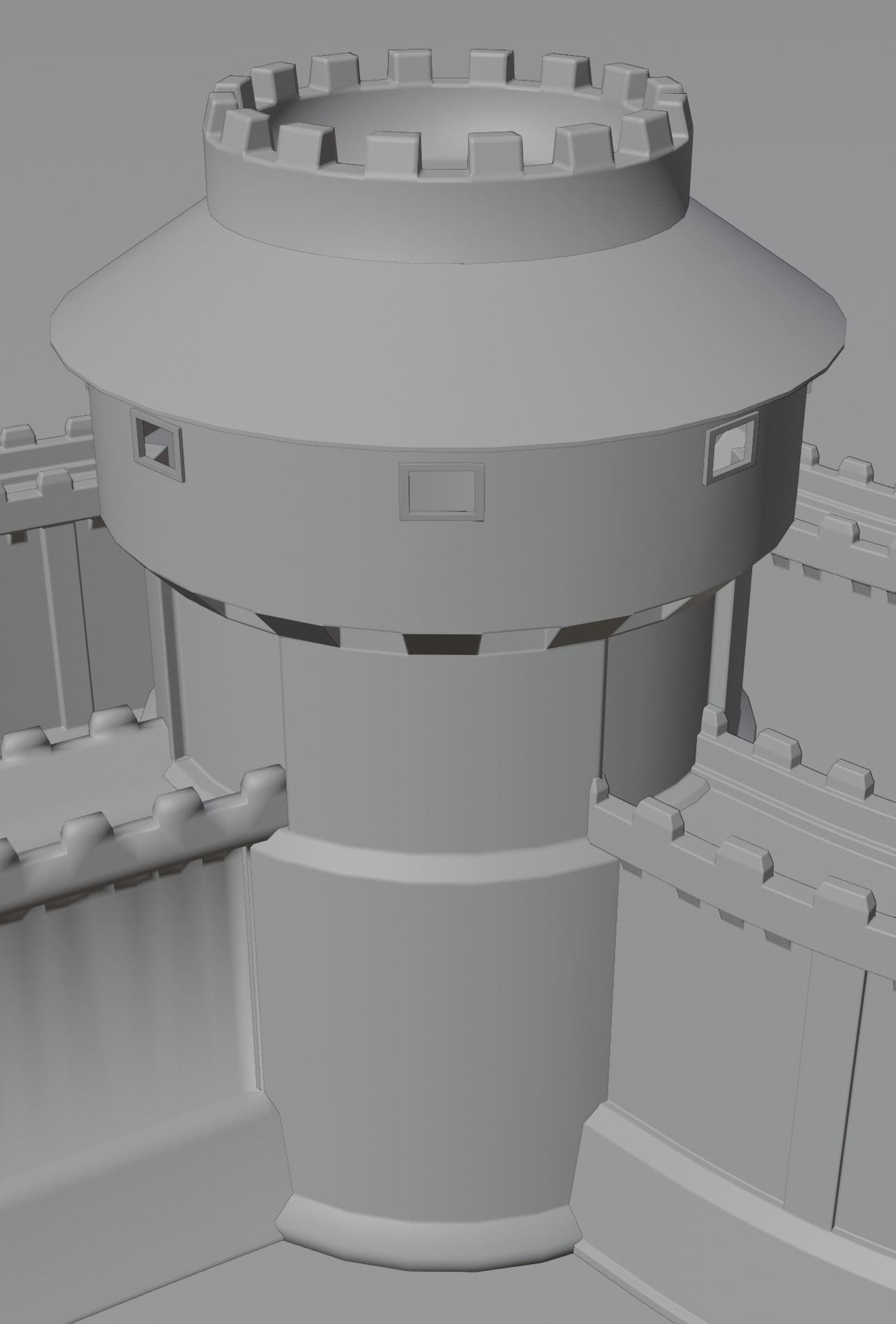 Castle Outer skirts Walls Customizable 3D model_12