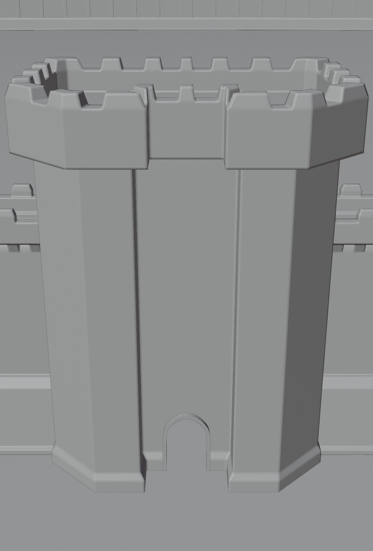 Castle Outer skirts Walls Customizable 3D model_22