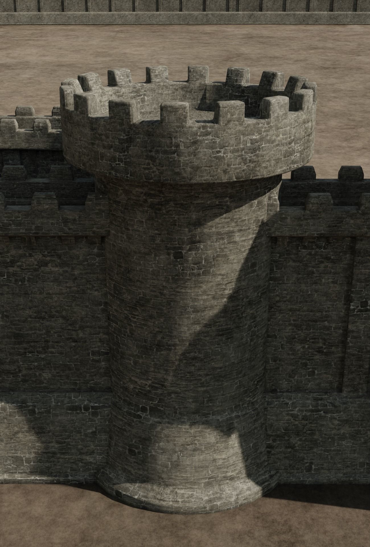 Castle Outer skirts Walls Customizable 3D model_7