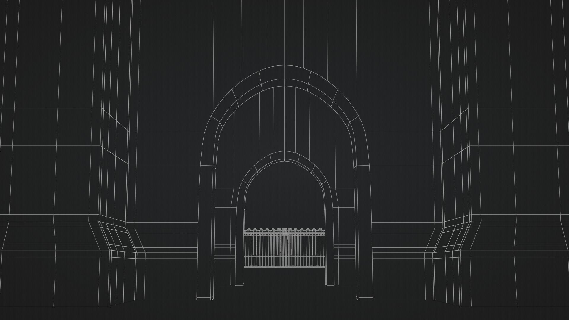 Castle Outer skirts Walls Customizable 3D model_15