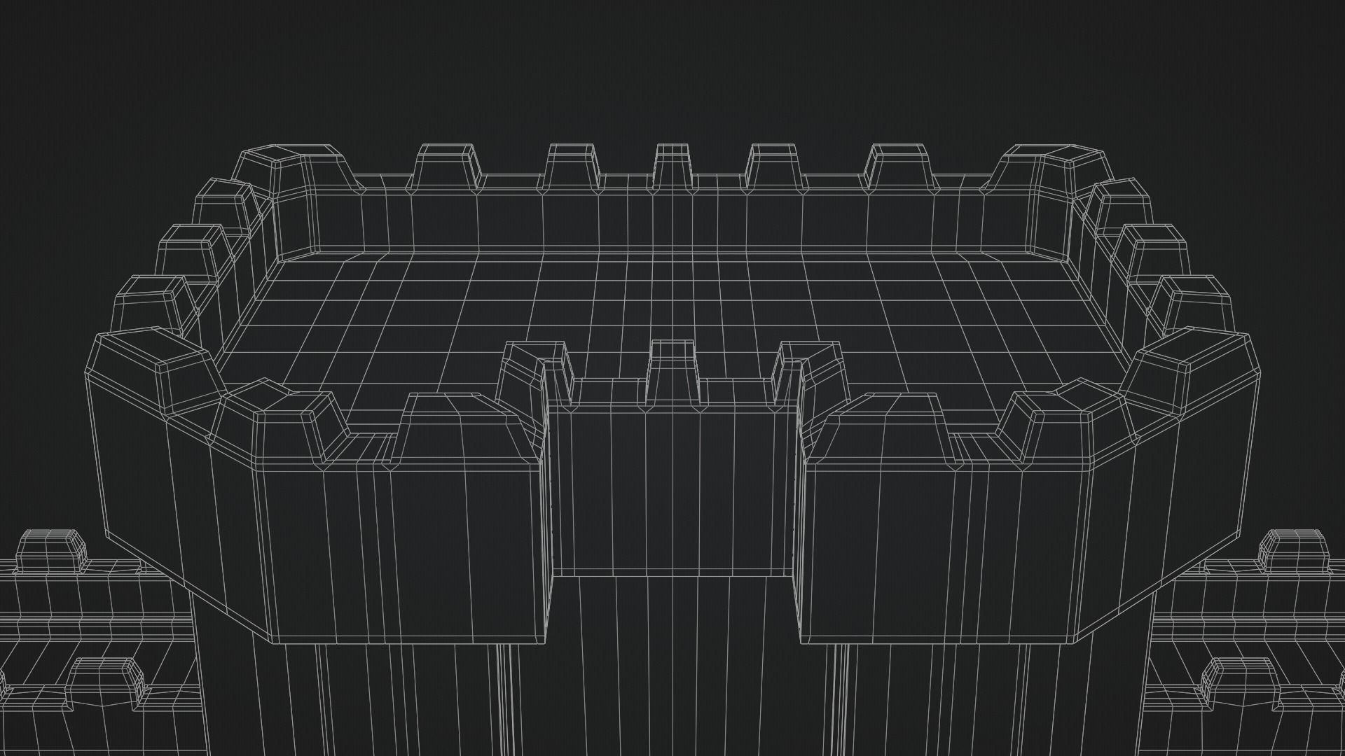 Castle Outer skirts Walls Customizable 3D model_17