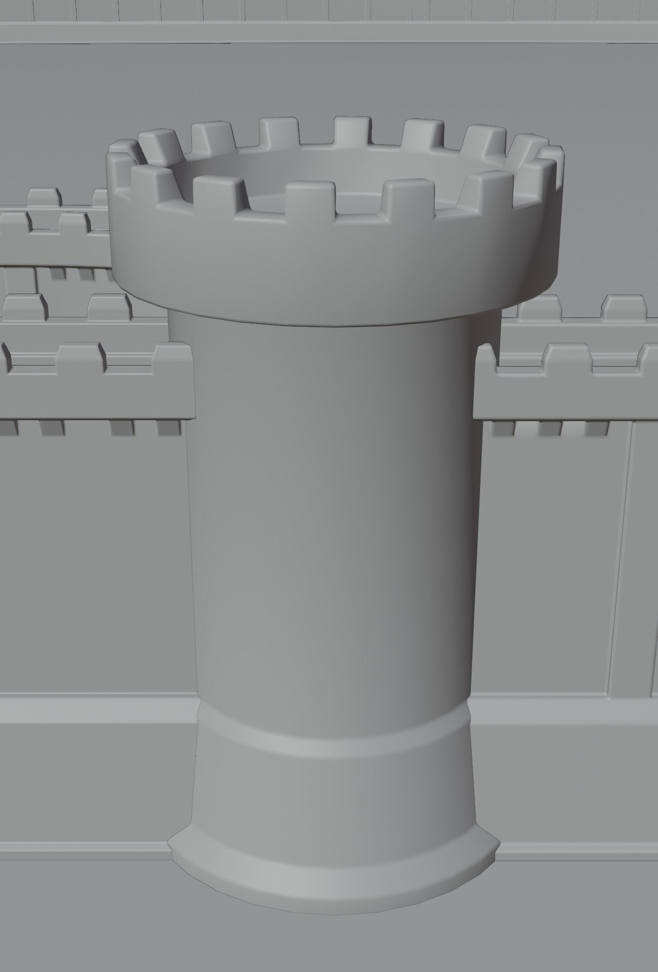 Castle Outer skirts Walls Customizable 3D model_24