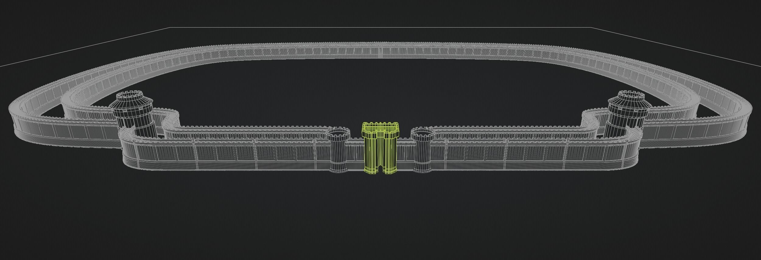 Castle Outer skirts Walls Customizable 3D model_18