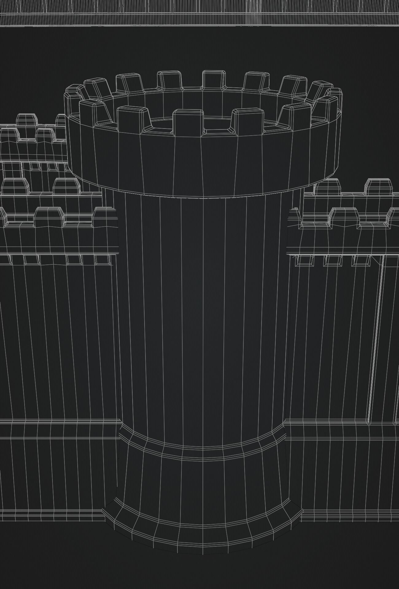 Castle Outer skirts Walls Customizable 3D model_13