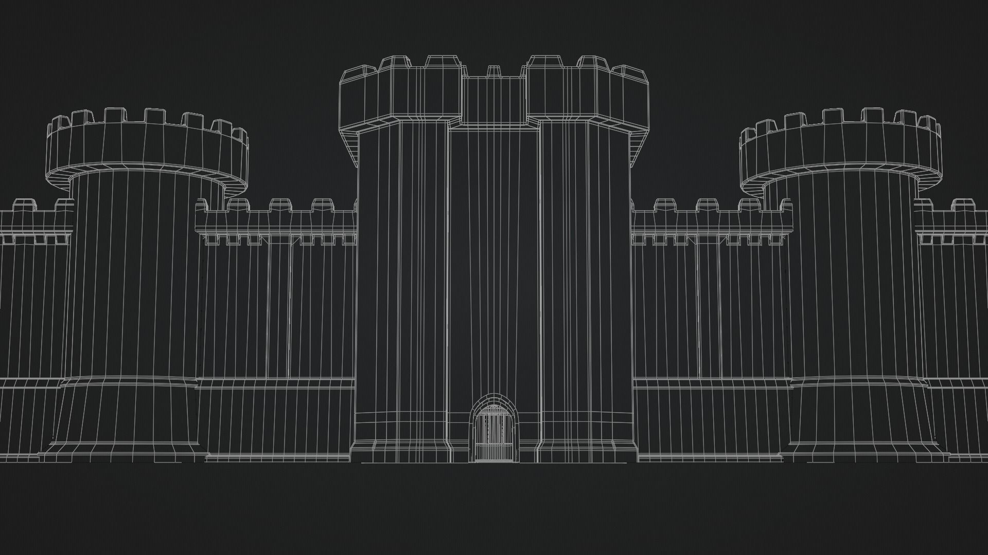 Castle Outer skirts Walls Customizable 3D model_14