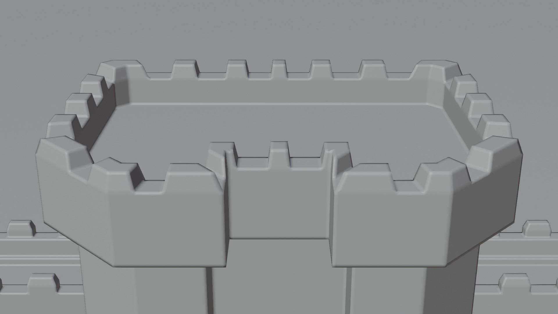 Castle Outer skirts Walls Customizable 3D model_23