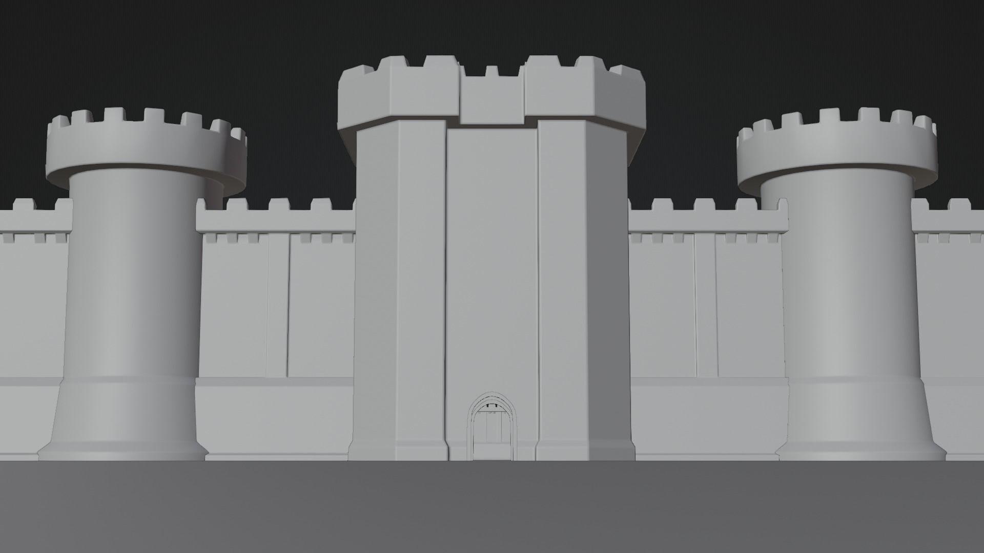 Castle Outer skirts Walls Customizable 3D model_20