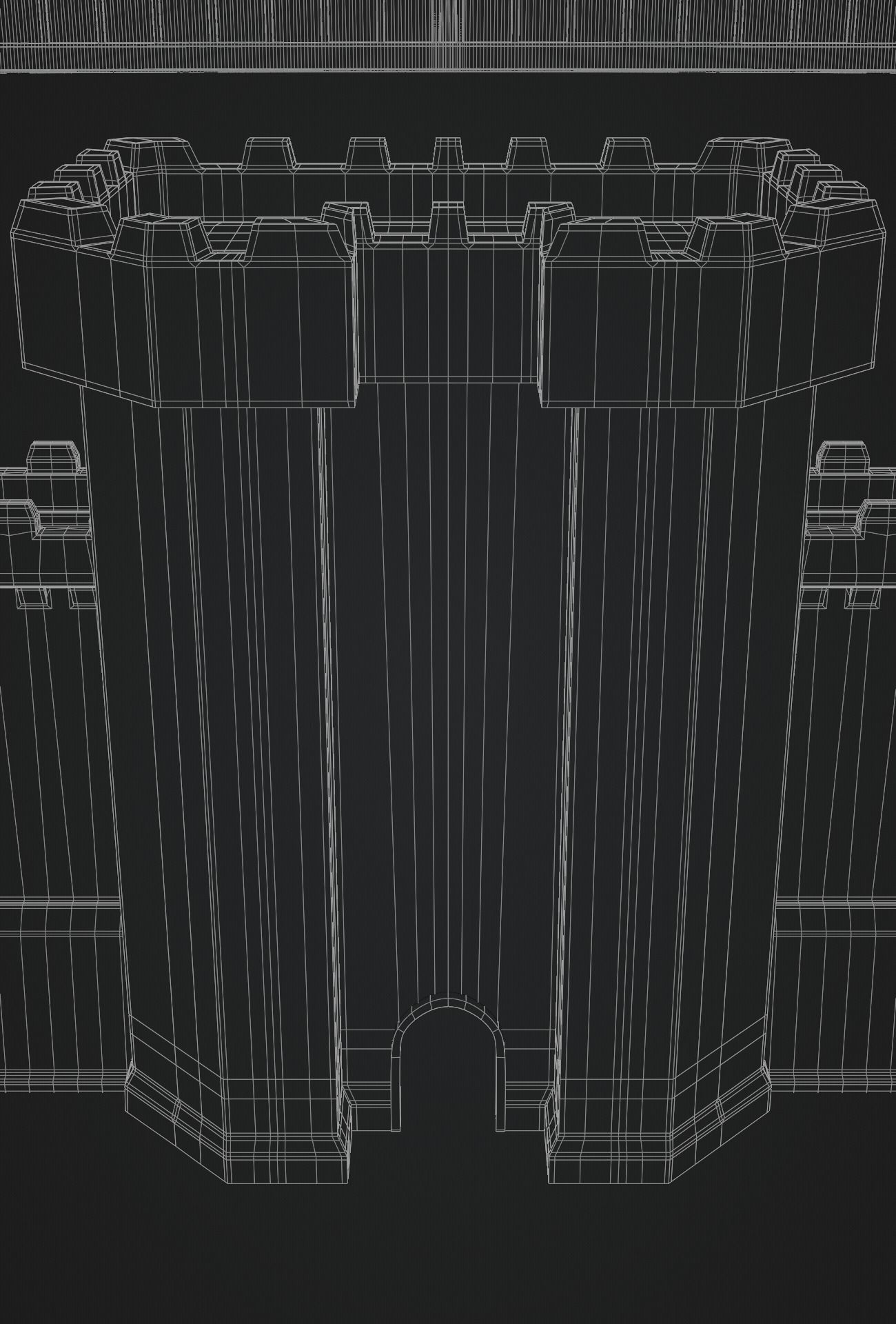 Castle Outer skirts Walls Customizable 3D model_16