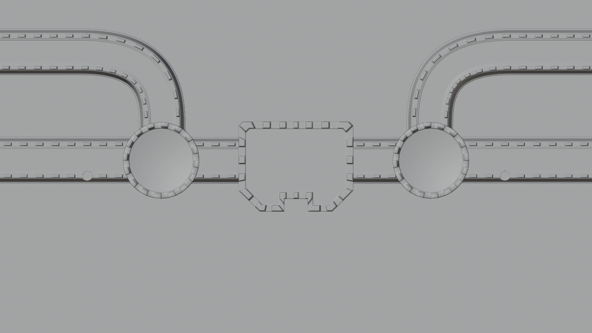 Castle Outer skirts Walls Customizable 3D model_26