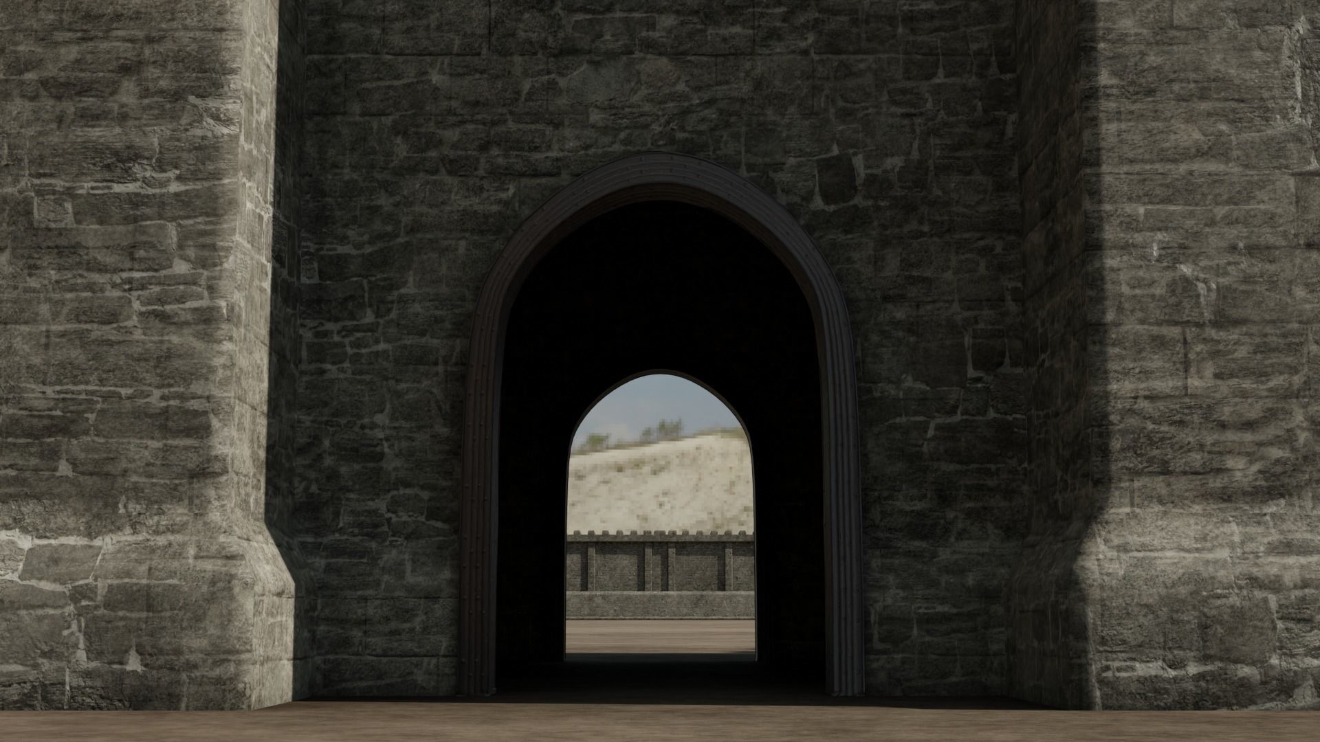 Castle Outer skirts Walls Customizable 3D model_4