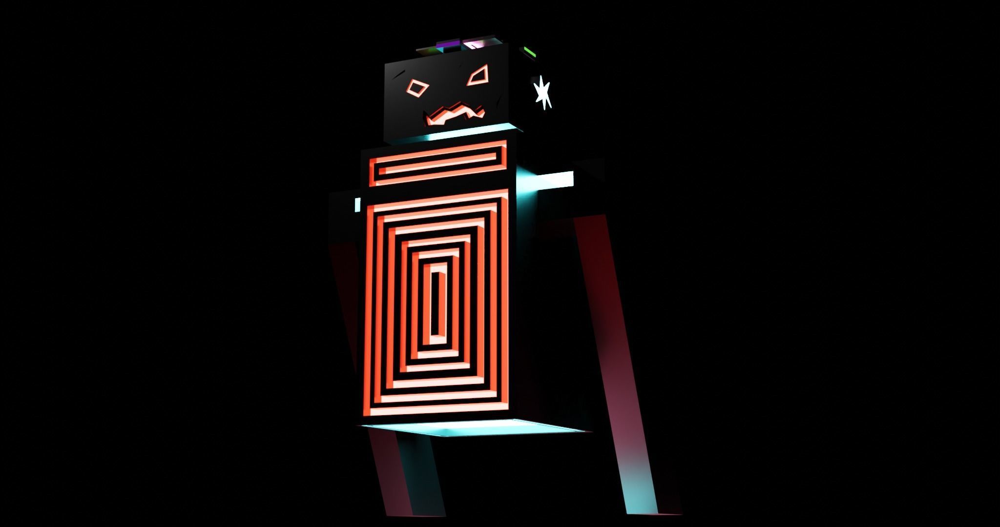 W02 - ROB Low Poly 3D Robot for Games Low-poly 3D model_5