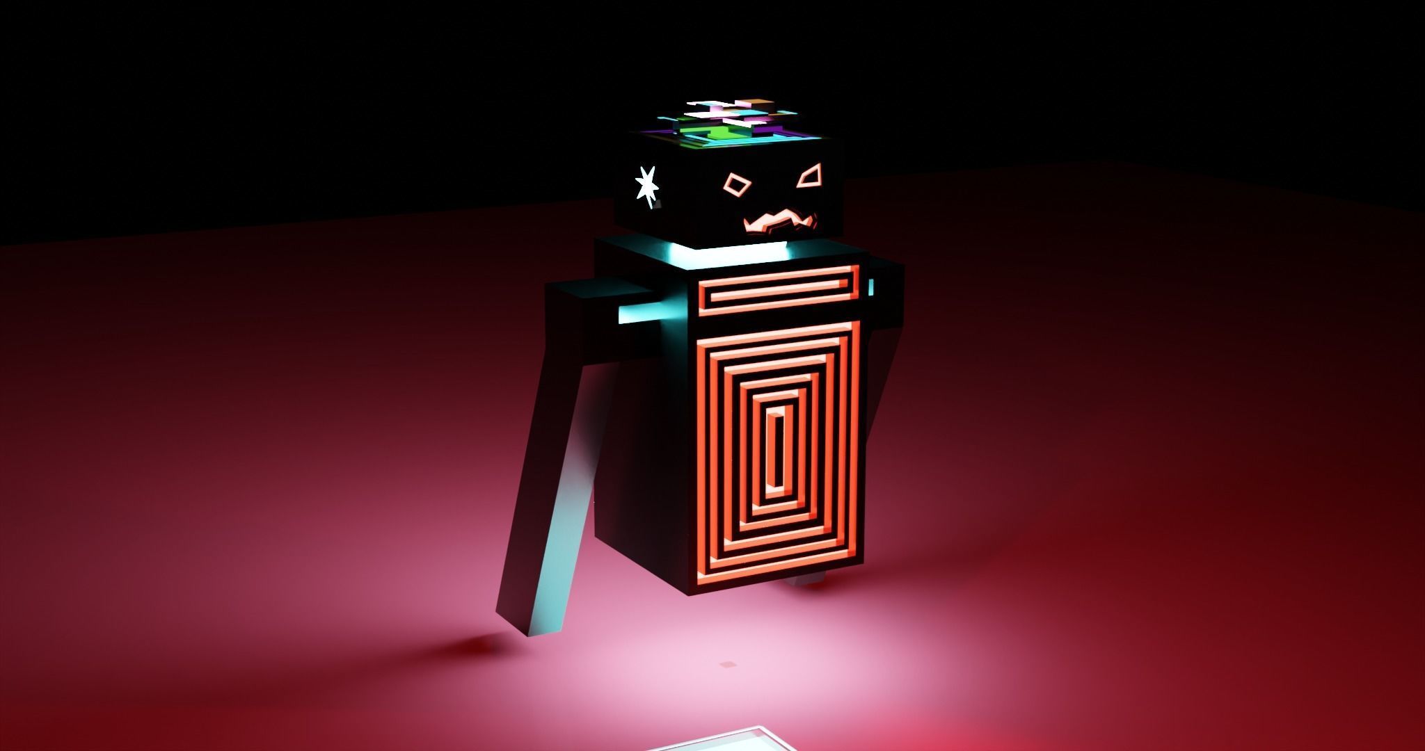 W02 - ROB Low Poly 3D Robot for Games Low-poly 3D model_2