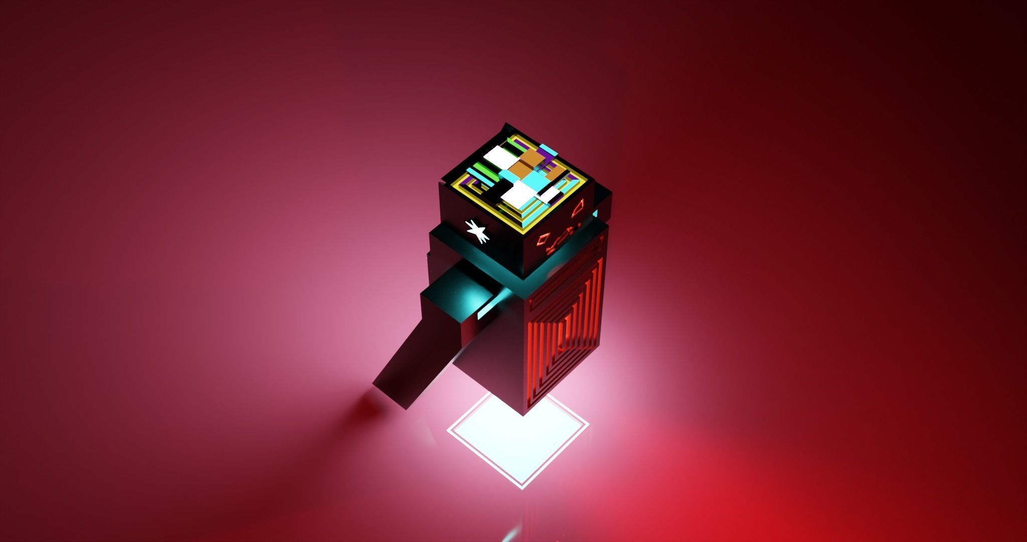 W02 - ROB Low Poly 3D Robot for Games Low-poly 3D model_9