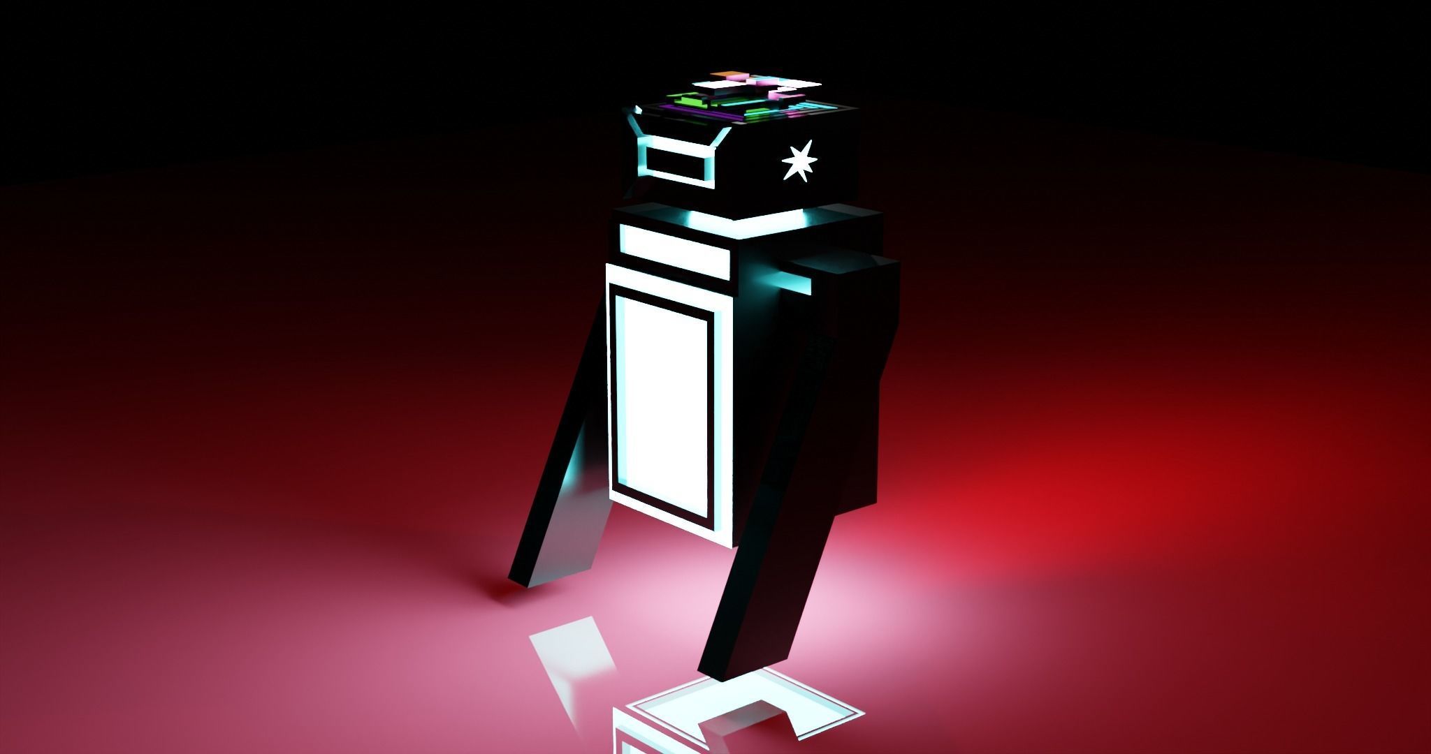 W02 - ROB Low Poly 3D Robot for Games Low-poly 3D model_4
