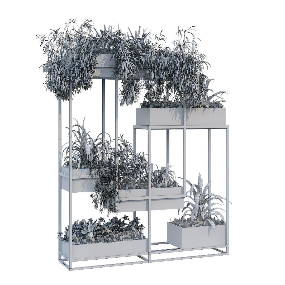 vertical plant in box set 239 3D model_6