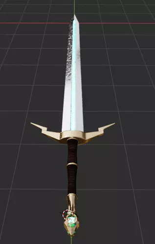Sword Mid-Poly with UV unwrapped Low-poly 3D model