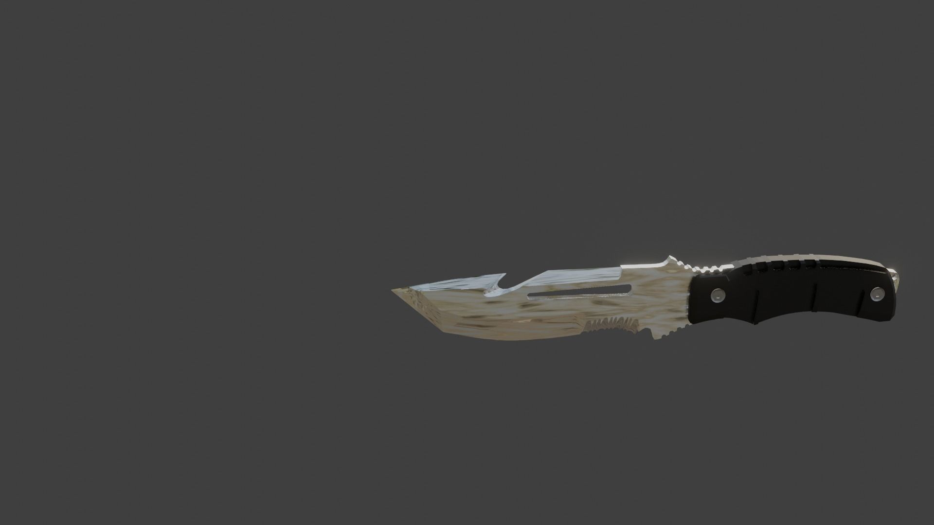 survival knife cs go Low-poly 3D model_1