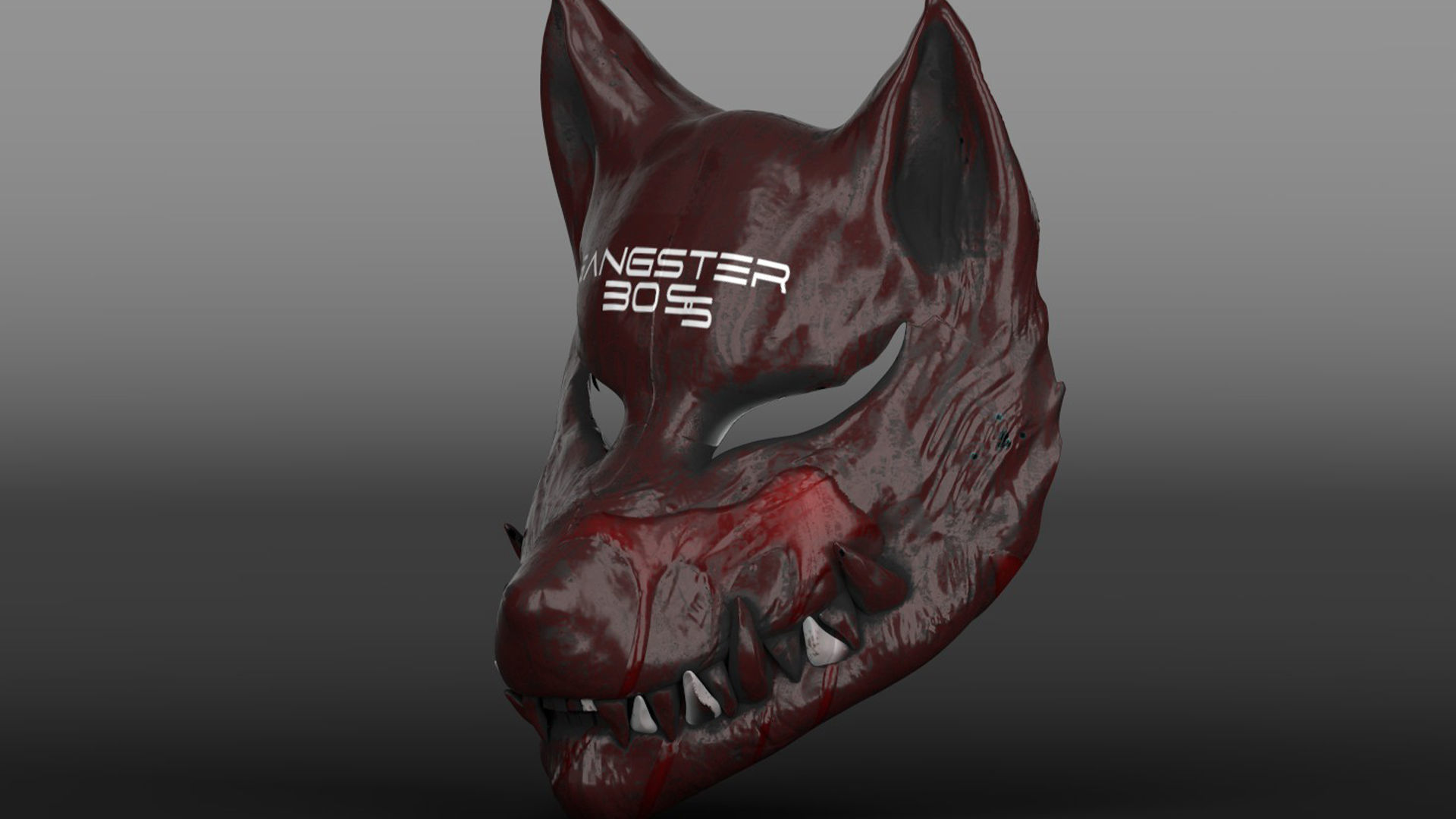 wolf red mask 3D model_2