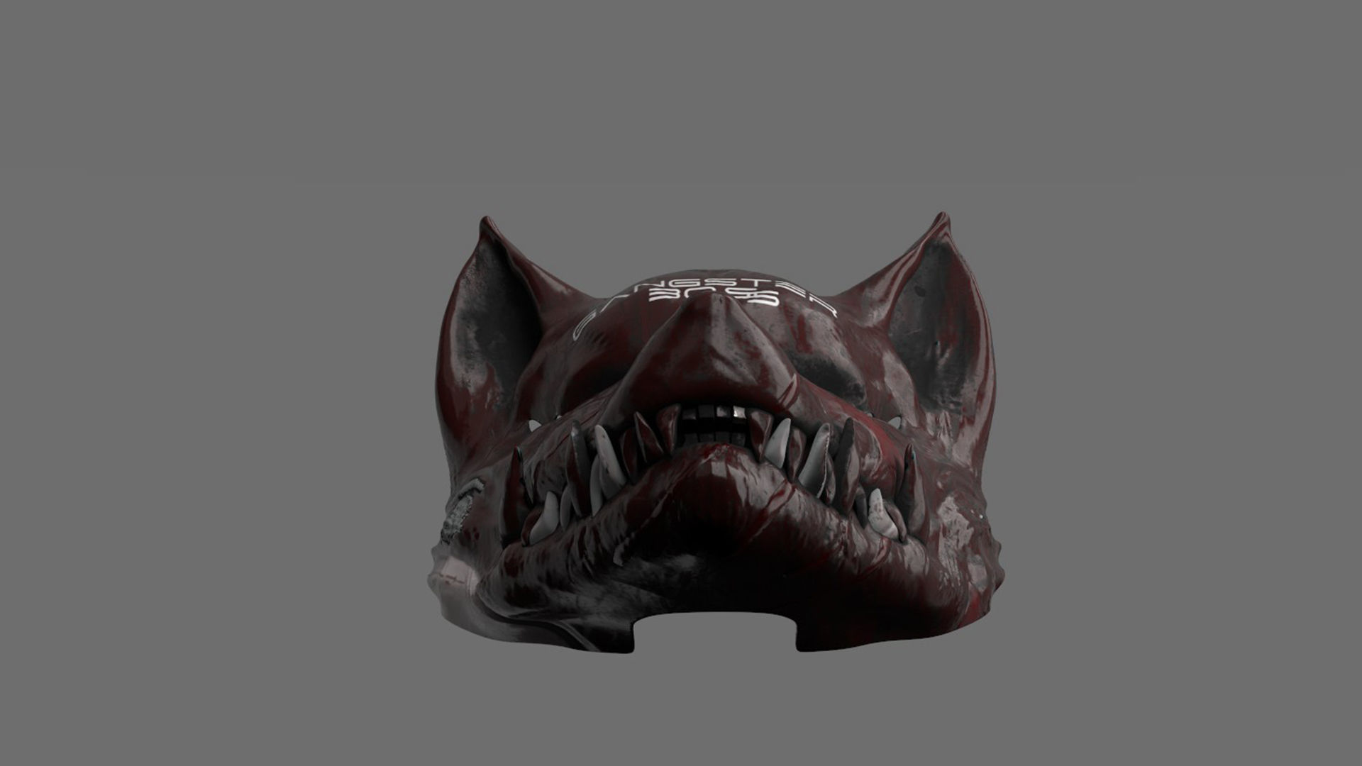 wolf red mask 3D model_3