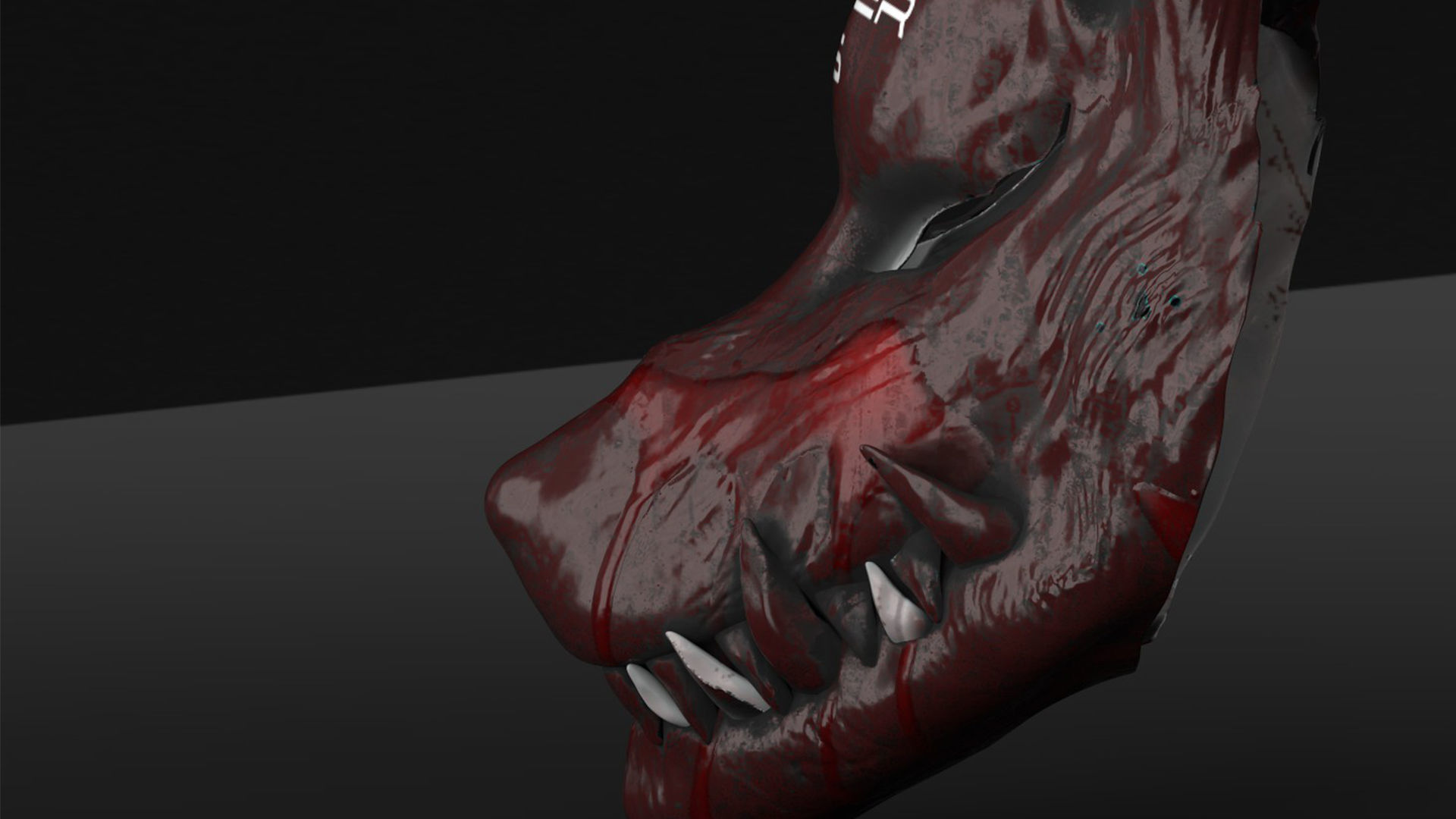 wolf red mask 3D model_4